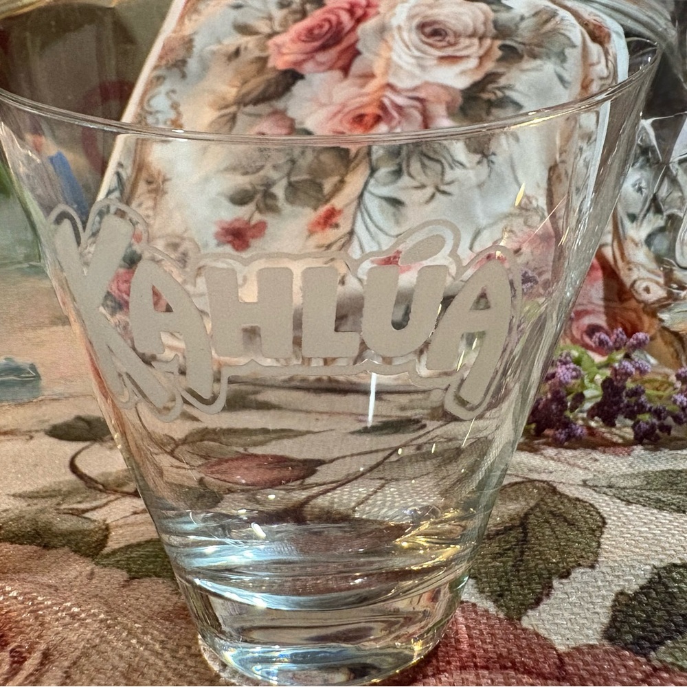 Vintage Kahlúa tapered cocktail Glass with etched logo 5.5